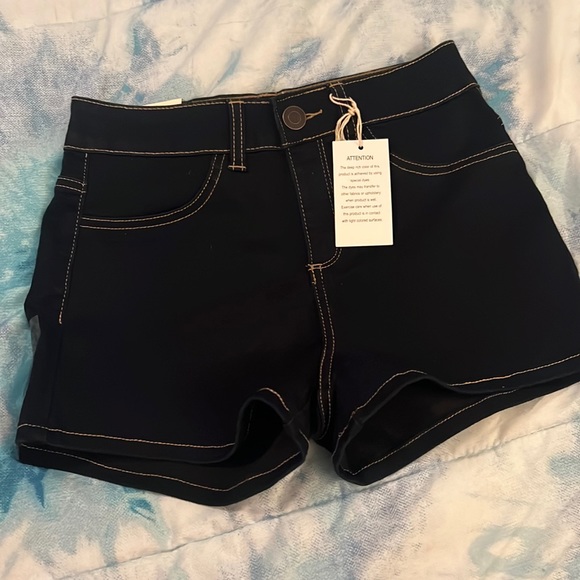 Dark blue denim shorts - Picture 5 of 9